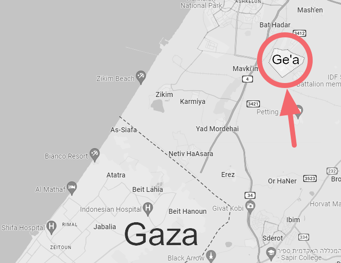 Map of Moshav Ge'a